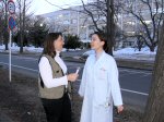 As entrevistas para o documentários começaram no frio de Sapporo, norte do Japão, com a dentista Satimary Leonardo.